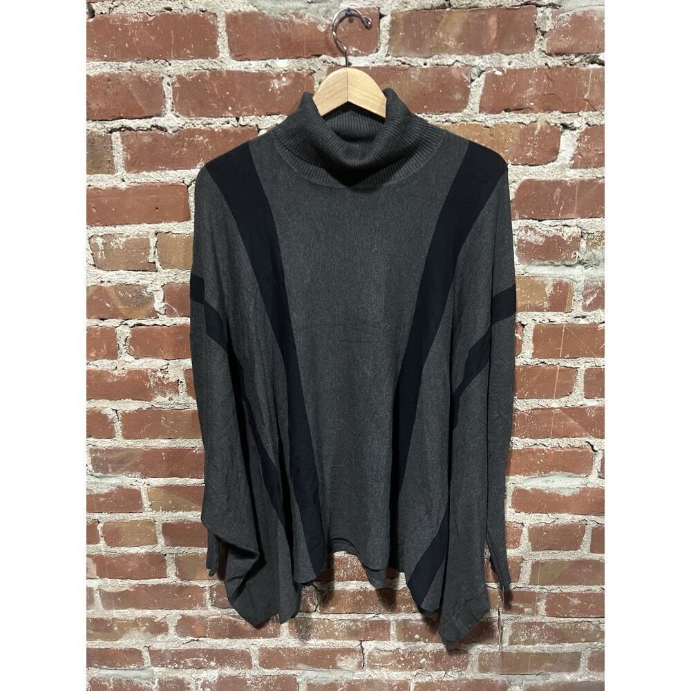 NWT Alfani Womens Gray Knit Long Sleeve Turtleneck Pullover Oversized XL